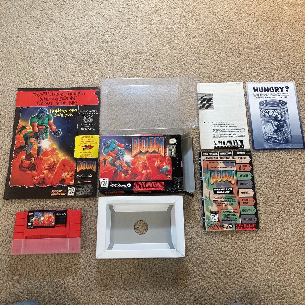 Doom (Super Nintendo SNES) Complete CIB w/ Ad